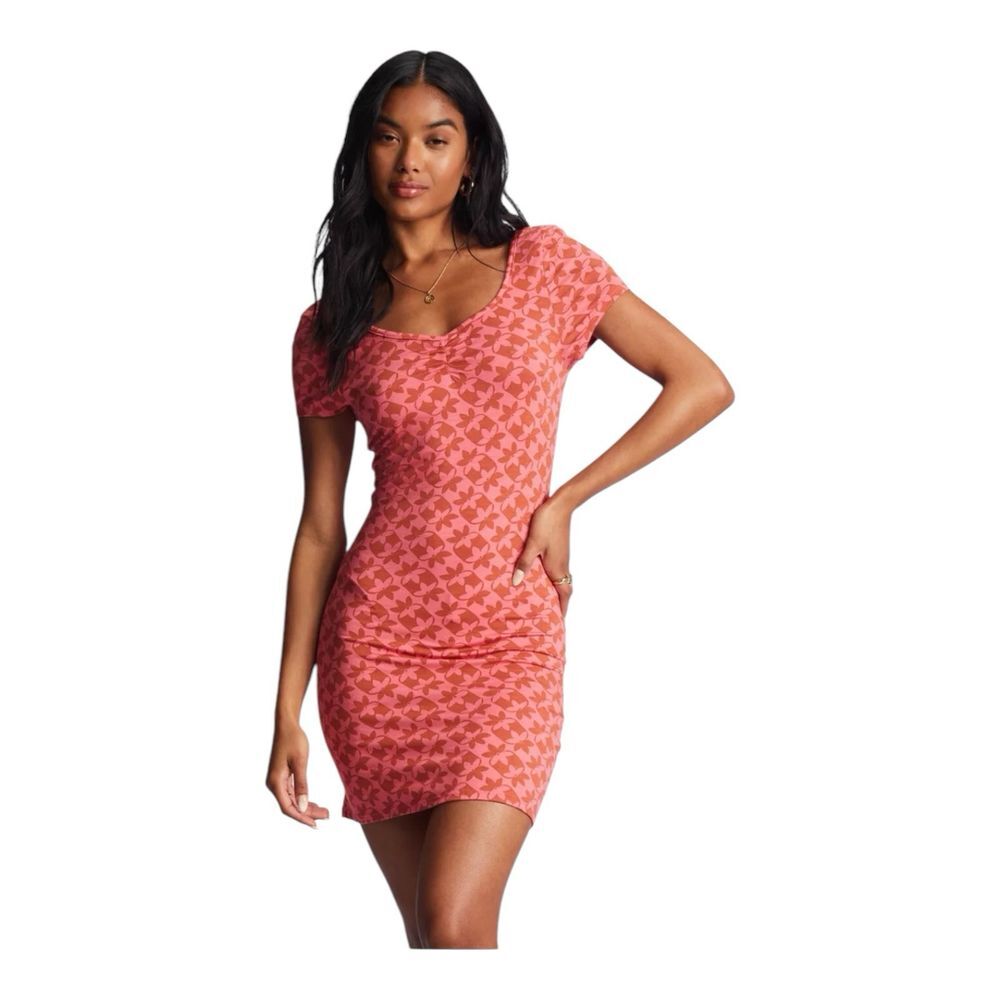 Billabong Women's In The Sun Stretchy Jersey Fabric Bodycon Mini Dress M
